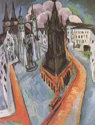 Ernst Ludwig Kirchner The Red Tower in Halle (mk09) France oil painting artist